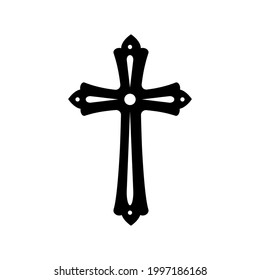 Christian Cross. Halloween spooky vampire defense cross design vector