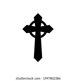 Christian Cross. Halloween spooky vampire defense cross design vector