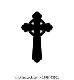 Christian Cross. Halloween spooky vampire defense cross design vector