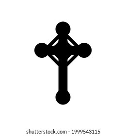 Christian Cross. Halloween spooky vampire defense cross design vector