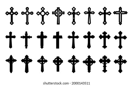 Christian Cross. Halloween spooky vampire defense cross design vector