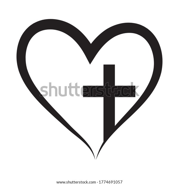 Christian Cross Heart Jesus Christ Vector Stock Vector (Royalty Free ...