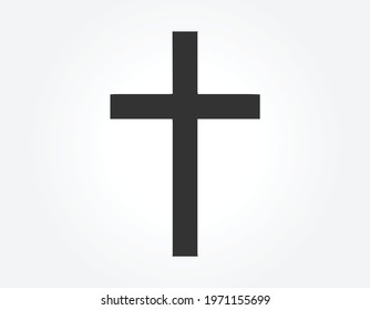 christian cross icon black and isolated vector illustration