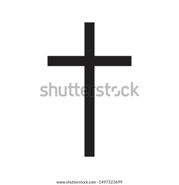 キリスト教の十字架のアイコン黒と分離型ベクターイラスト のベクター画像素材 ロイヤリティフリー
