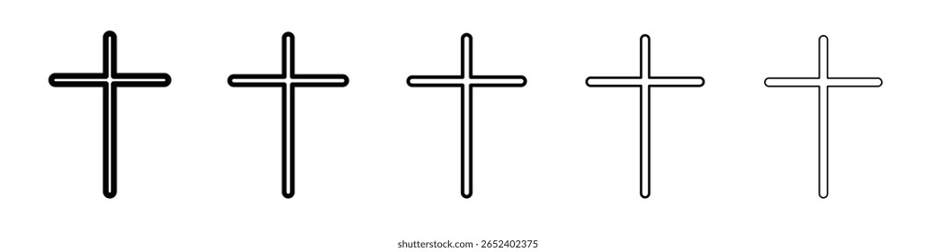 Christian Cross icon black and white vector sign