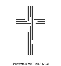 Christian Cross icon. Church cross isolated. Abstract religion vector symbol