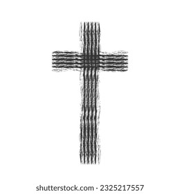 Christian Cross icon. Church cross isolated. Black religion vector symbol