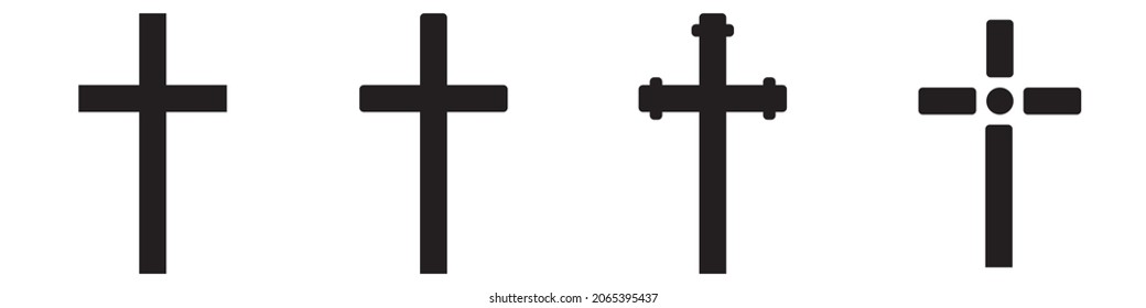 Christian cross icon collection.Vector illustration.