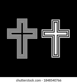 Christian cross icon, composed of outlines