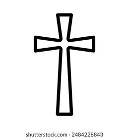 Christian Cross icon design in filled and outlined style