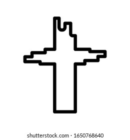 christian cross icon design, flat style icon collection