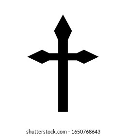 christian cross icon design, flat style icon collection