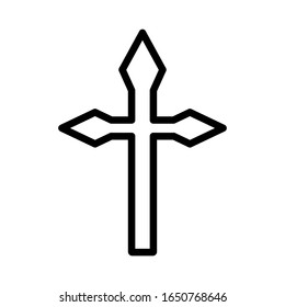 christian cross icon design, flat style icon collection