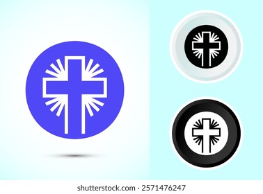 Christian cross icon design illustration, Religion sign. Holy cross logo symbol