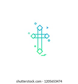 Christian cross icon design vector 