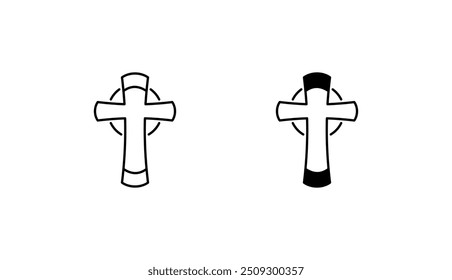 Christian Cross ícone design com fundo branco ilustração stock