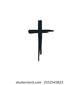 Christian cross icon flat vector design