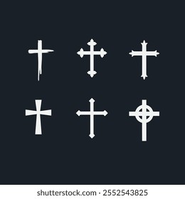 Christian cross icon flat vector design