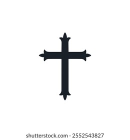 Christian cross icon flat vector design