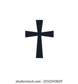 Christian cross icon flat vector design