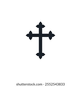 Christian cross icon flat vector design