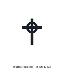 Christian cross icon flat vector design