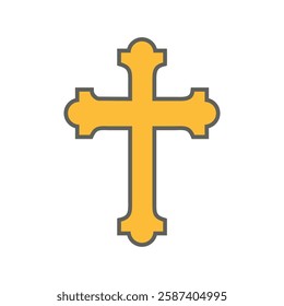 Christian cross icon. Christian cross icon isolated on white background. Church symbol. Vector illustration