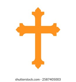 Christian cross icon. Christian cross icon isolated on white background. Church symbol. Vector illustration