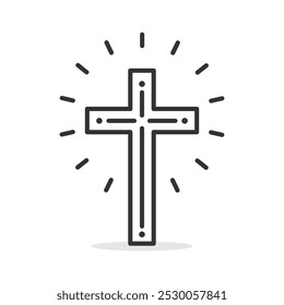 Ícone cruz cristã ilustração vetor isolado no fundo branco