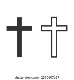 Christian cross icon isolated vector illustration on white background.