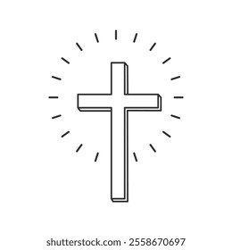 Christian cross icon isolated vector illustration on white background.