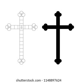 Christian Cross icon Latin Cross icon on background vector illustration

