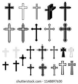 Christian Cross icon Latin Cross icon on background vector illustration

