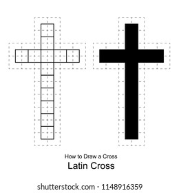 Christian Cross icon Latin Cross icon on background vector illustration
