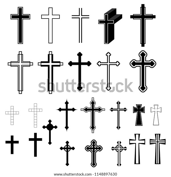 背景にキリスト教の十字架のアイコンラテン十字架のアイコンベクターイラスト のベクター画像素材 ロイヤリティフリー 1148897630