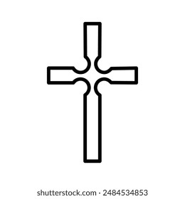 Christian Cross Icon for Religious Symbols, Faith Representations, and Spiritual Graphics