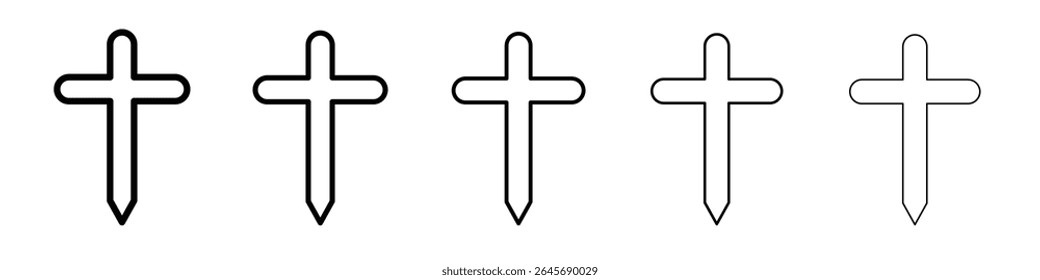Christian Cross icon simple illustration logo art