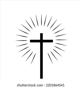 Christian Cross Icon stock illustration on white background