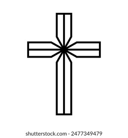 Christian cross icon, symbol shape design, sacred emblem