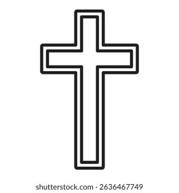 Christian Cross icon Thin line illustration