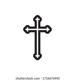 Christian Cross Icon In Trendy  Design Vector Eps 10