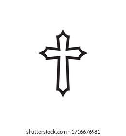 Christian Cross Icon In Trendy  Design Vector Eps 10