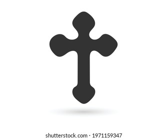 Christian Cross Icon In Trendy Design Vector. EPS 10