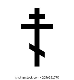 Icono de la cruz cristiana. Cruz cristiana vectorial. Símbolo de religión negra. Ilustración del vector
