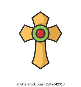 Christus-Kreuzsymbol, Vektordesign-Vorlage auf weißem Hintergrund
