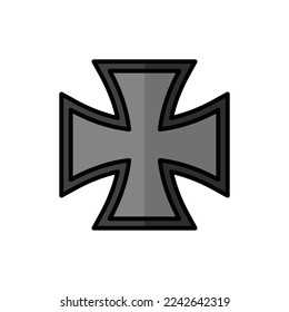 christian cross icon vector design template in white background