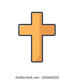 christian cross icon vector design template in white background