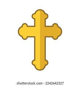 christian cross icon vector design template in white background