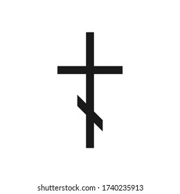 Christian cross icon vector illustration isolated on white.
