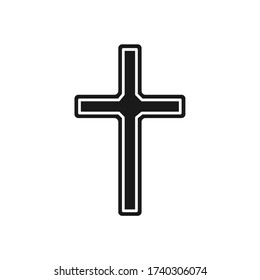 Christian cross icon vector illustration isolated on white.